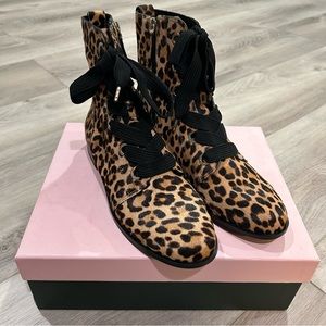 Kate Spade Women’s Romia Calf Hair Lace Up Combat Boots 9M
